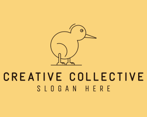 Cute Kiwi Bird  logo design