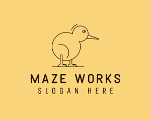 Cute Kiwi Bird  logo design