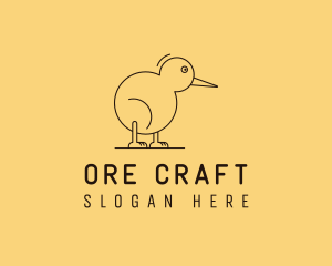 Cute Kiwi Bird  logo design