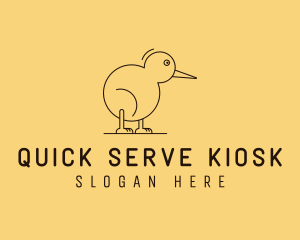 Cute Kiwi Bird  logo design