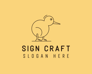 Cute Kiwi Bird  logo design