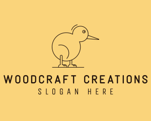 Cute Kiwi Bird  logo design