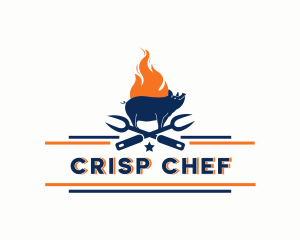 Fire Pork Grill logo design