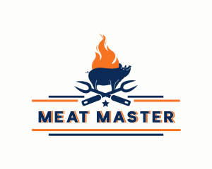 Fire Pork Grill logo design