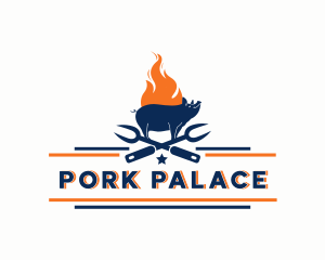 Pork - Fire Pork Grill logo design