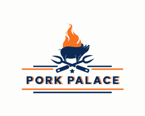 Fire Pork Grill logo design