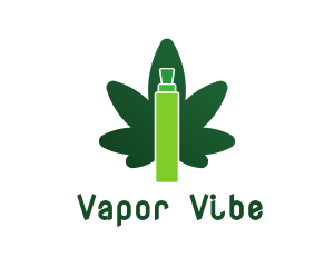 Green Vape Weed logo design