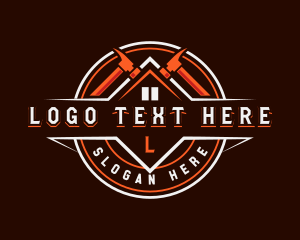 Badge - Hammer Roof Housing logo design