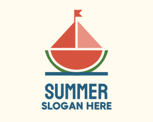 Watermelon Yacht Summer logo design