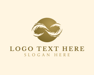 Feather - Infinity Quill Feather logo design