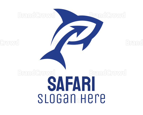 Blue Arrow Shark Logo