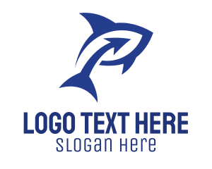 Abstract - Blue Arrow Shark logo design