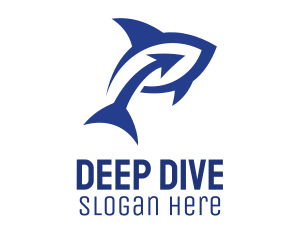 Dive - Blue Arrow Shark logo design