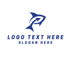 Ocean - Blue Arrow Shark logo design