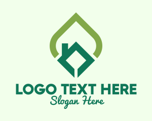 Building - Eco House Leaf logo design