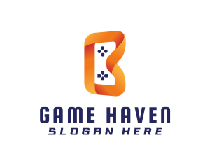 Gaming Community - Orange VR Goggle B logo design
