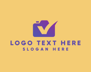 Instagram - Purple Camera Letter V logo design