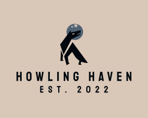 Howling - Wild Howling Wolf Moon logo design