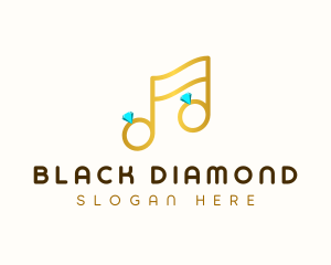 Diamond Musical Note logo design