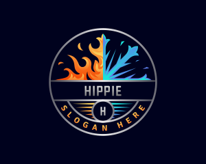 Heating - Hvac Fire Cooling logo design