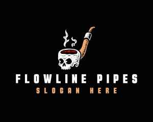 Skull Pipe Smoke logo design