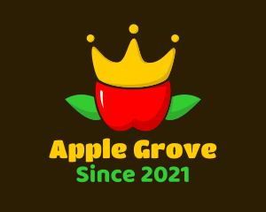 Crown Apple Fruit logo design