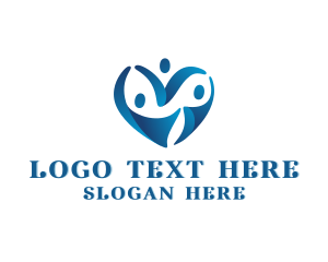 Human - Family Support Heart logo design