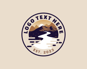 Forest - Mountain Pathway Road Travel logo design