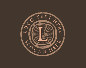 Vlog - Wood Lumberjack Carpentry logo design