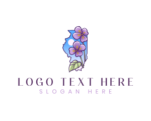 Indian Blanket Flower - Illinois Garden Flower logo design