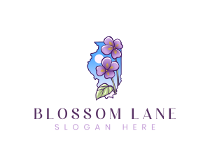 Illinois Garden Flower logo design