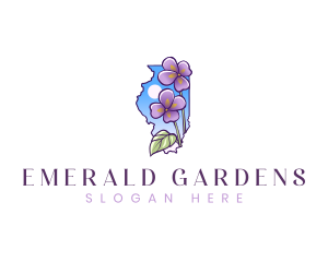 Illinois Garden Flower logo design