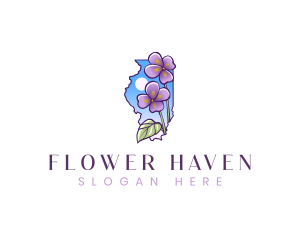 Illinois Garden Flower logo design