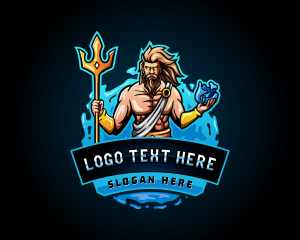 Warrior - Greek God Poseidon logo design