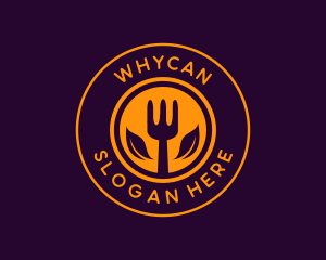 Organic Leaf Spoon Restaurant Logo