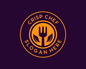 Organic Leaf Spoon Restaurant logo design