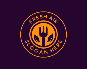 Organic Leaf Spoon Restaurant logo design