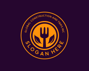 Vegan - Organic Leaf Spoon Restaurant logo design