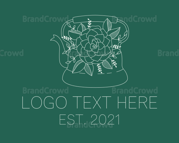 Watering Can Flowers Logo