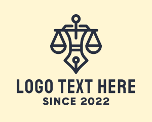Publishing - Lawyer Scale Pen logo design
