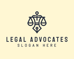 Lawyer Scale Pen logo design