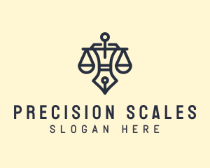 Lawyer Scale Pen logo design