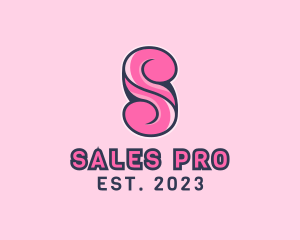 Pink Fashion Letter S logo design