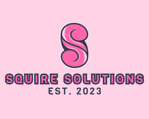 Pink Fashion Letter S logo design