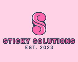 Pink Fashion Letter S logo design