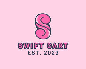 Pink Fashion Letter S logo design