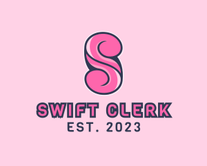 Pink Fashion Letter S logo design