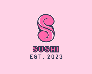 Pink Fashion Letter S logo design