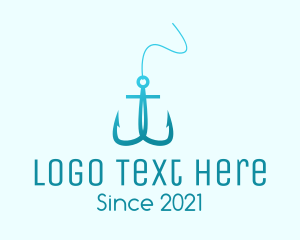 Lure - Fishing Hook Anchor logo design