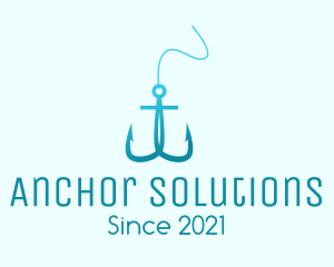 Fishing Hook Anchor  logo design